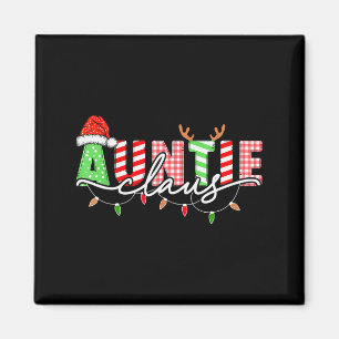 Imán Tía Claus Xmas Luces de Navidad Pijama Familia M