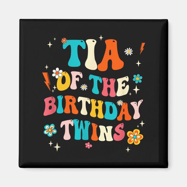 Imán Tía de los gemelos de cumpleaños chicos chicas fie (Frente)