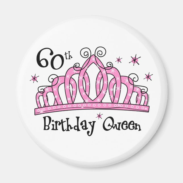 Imán Tiara 60 cumpleaños Reina LT (Frente)
