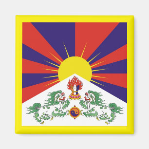 Imán Tibet, Leones de nieve, bandera tibetana - Los Him