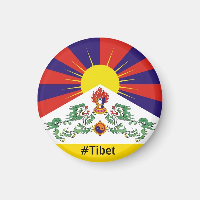 Imán Tibet, Leones de nieve, bandera tibetana - Los Him (Frente)