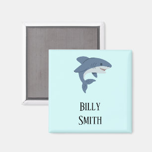 Imán Tiburón azul lindo personalizado