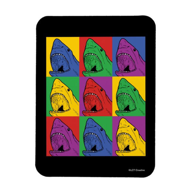 Imán Tiburón de arte pop (Vertical)