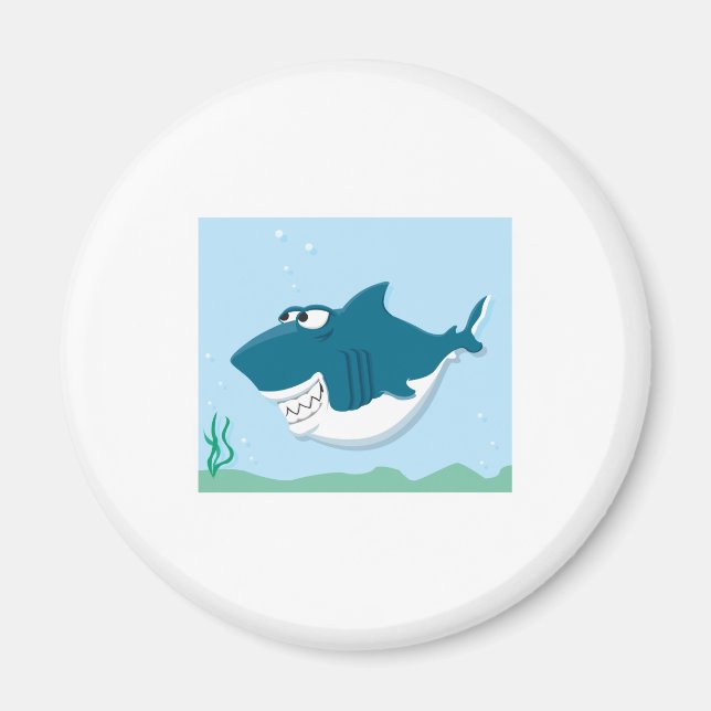 Imán tiburón de dibujos animados lindo (Frente)