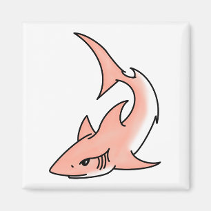 Imán tiburón rosa semana dibujos animados tatuaje arte 