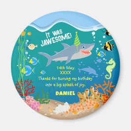 Imán Tiburón sonriente bajo el mar niño Partido Cumplea