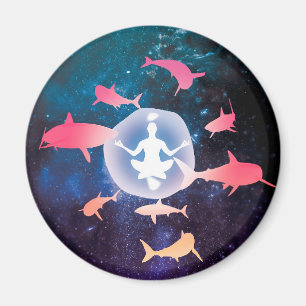 Imán Tiburones espaciales y arte de meditación