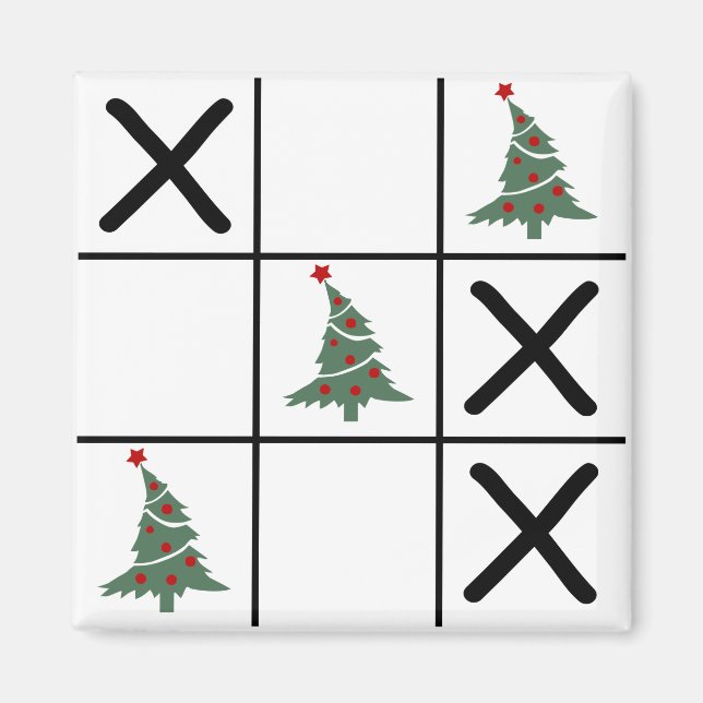 Imán Tic Tac Toe de Navidad (Frente)