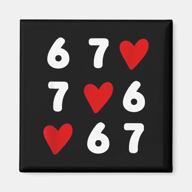 Imán Tic Tac Toe Divertido Día de San Valentín 67 Meme  (Frente)