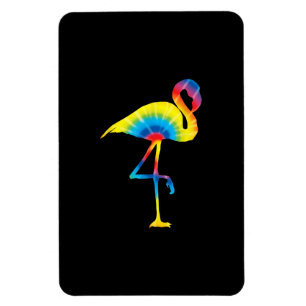 Imán Tie Dye Flamingo Rainbow Print Bird Animal Hippie