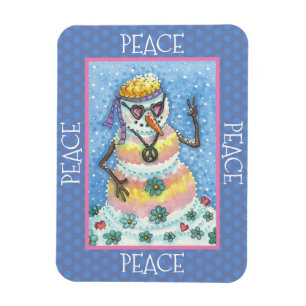 IMÁN TIE DYE GROOVY SNOWMAN, NAVIDADES DE PAZ EN LA TIE