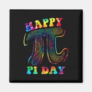 Imán Tie Dye Happy Pi Day 3.14 Math Teacher Kids Wo