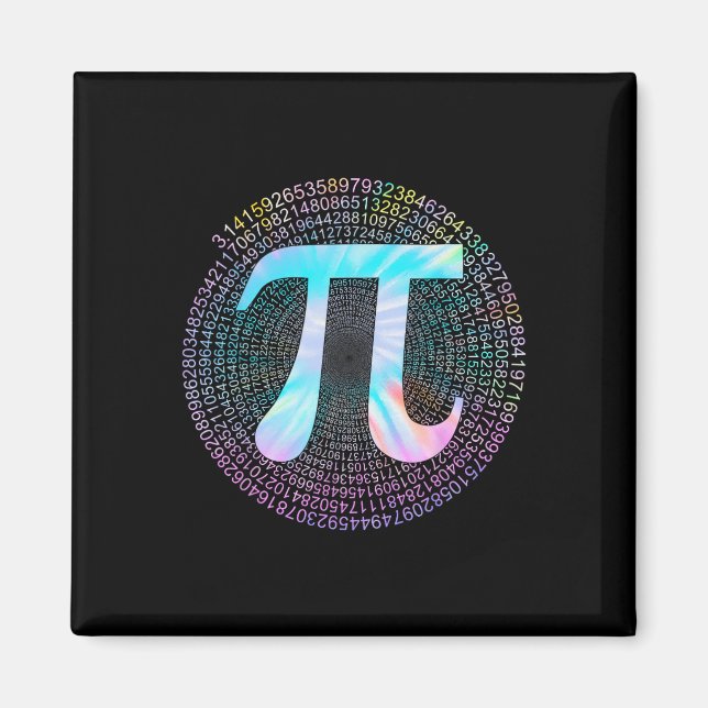 Imán Tie Dye Pi Happy Pi Day (Frente)