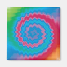 Imán Tie dyed groovy funky patrón giratorio fresco