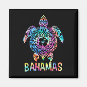 Imán Tied Dye Bahamas-caribe Tortuga Marina Familia a J