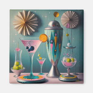 Imán Tiempo De Cóctel Futurista Atómico De Mediados Del