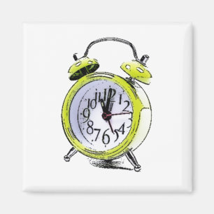 Imán Tiempo de despertar el dibujo del reloj de alarma
