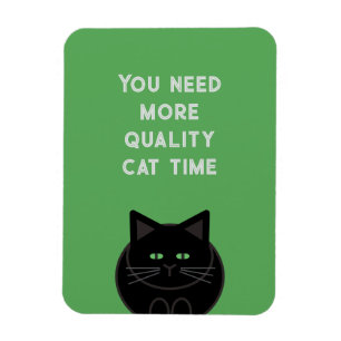 Imán Tiempo de Gato de Calidad (gato negro)