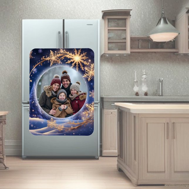 Imán Tiempo de Navidades mágicos - copos de nieve dorad (Subido por el creador)