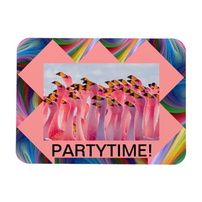 IMÁN TIEMPO DE PARTIDA DE FLAMINGO DE ROPA (Horizontal)
