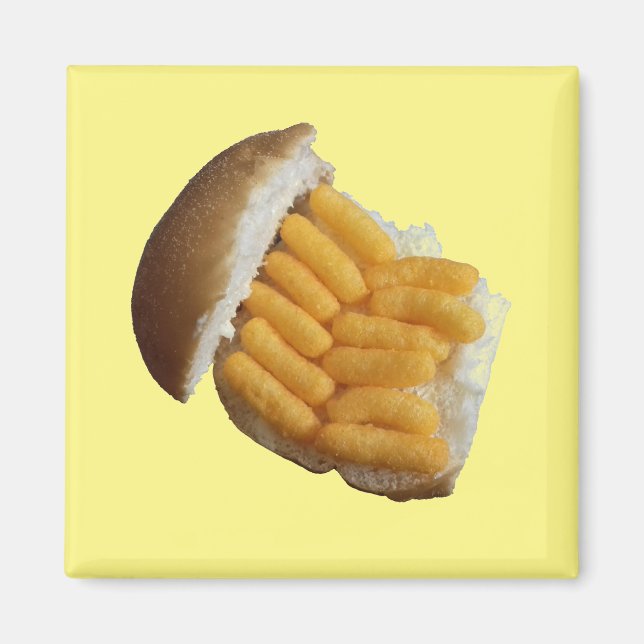 Imán ¿Tiempo de refrigerio con un rollo y unas bocanada (Frente)