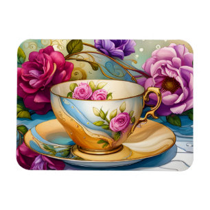 Imán Tiempo de té - Arte de la Copa de té
