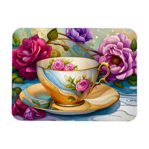 Imán Tiempo de té - Arte de la Copa de té