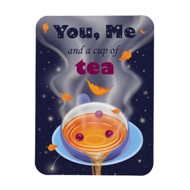 Imán Tiempo de té de la Copa de Té Fiesta (Vertical)