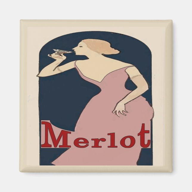 Imán Tiempo de vino, Merlot (Frente)