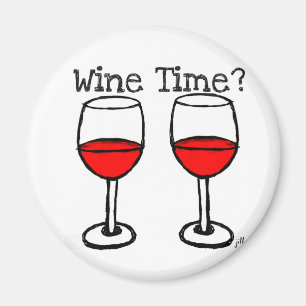 IMÁN ¿"TIEMPO DEL VINO? "IMPRESIÓN ROJA DE LAS COPAS 
