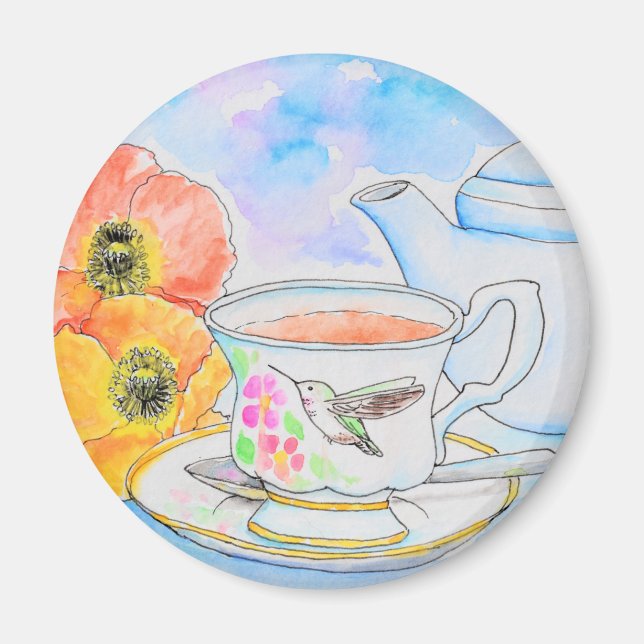 Imán Tiempo para la pintura de las acuarelas del té (Frente)