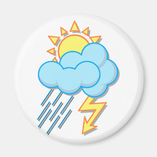 Imán Tiempo sol lluvia rayo weather sun rain