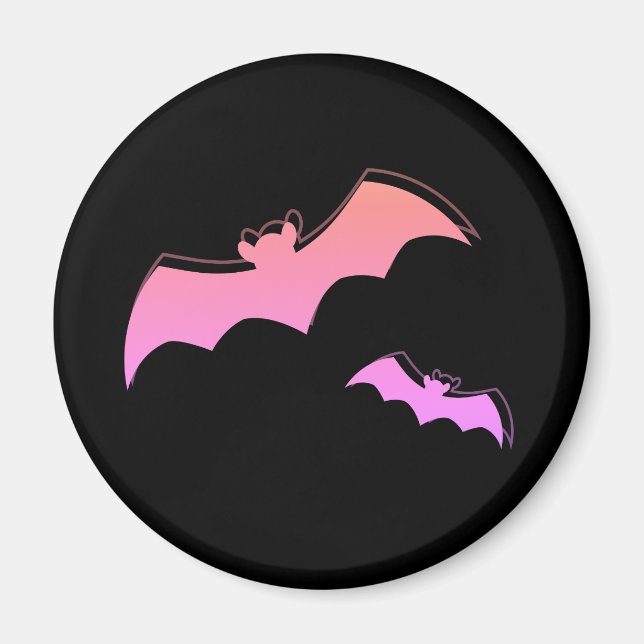 Imán Tiempos de murciélago - Resumen rosa y púrpura de  (Frente)