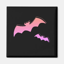 Imán Tiempos de murciélago - Resumen rosa y púrpura de 