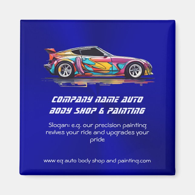 Imán Tienda de carrocería automática y pintura de preci (Frente)