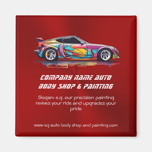 Imán Tienda de carrocería automática y pintura de preci (Frente)