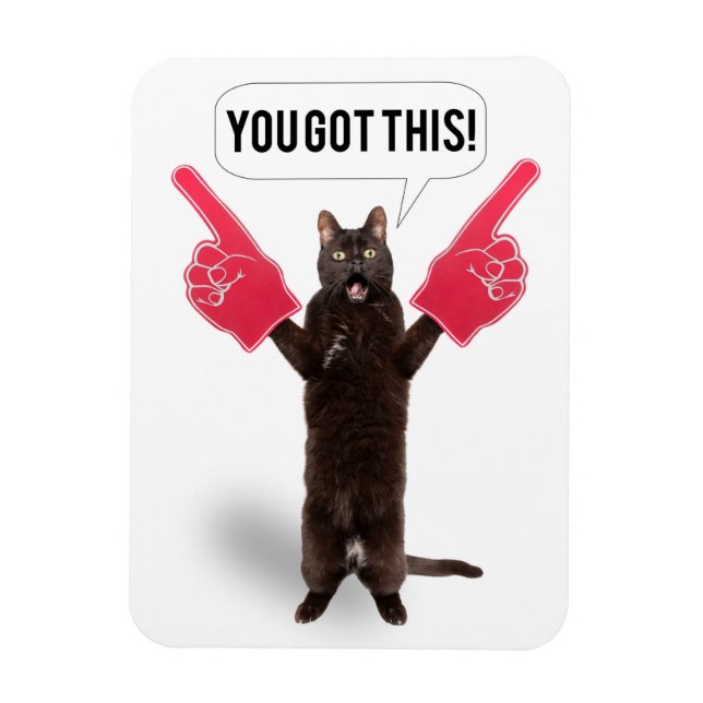 Imán Tienes Este Gato De Animación Saludando A La Fiest (Vertical)