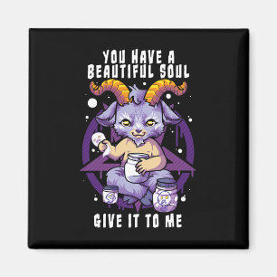 Imán Tienes Una Hermosa Halloween Soul Satanic Baphomet