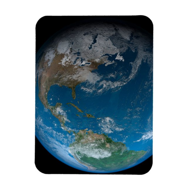 Imán Tierra Completa Con América Del Norte Y Del Sur. (Vertical)