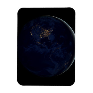 Imán Tierra Completa De Noche Con Luces De Las Américas