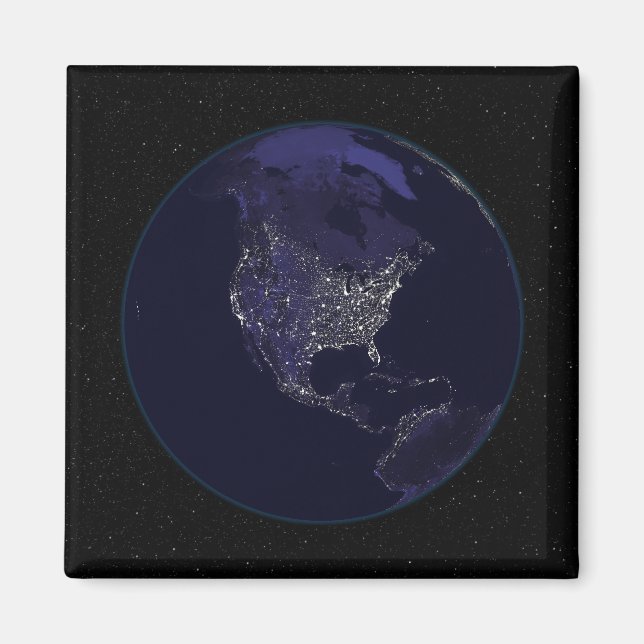 Imán Tierra completa en la noche mostrando las luces de (Frente)