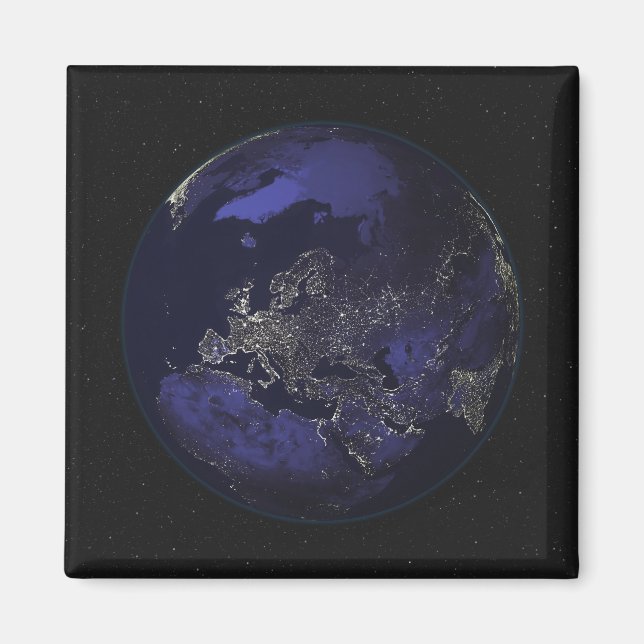 Imán Tierra completa en la noche mostrando luces de la  (Frente)