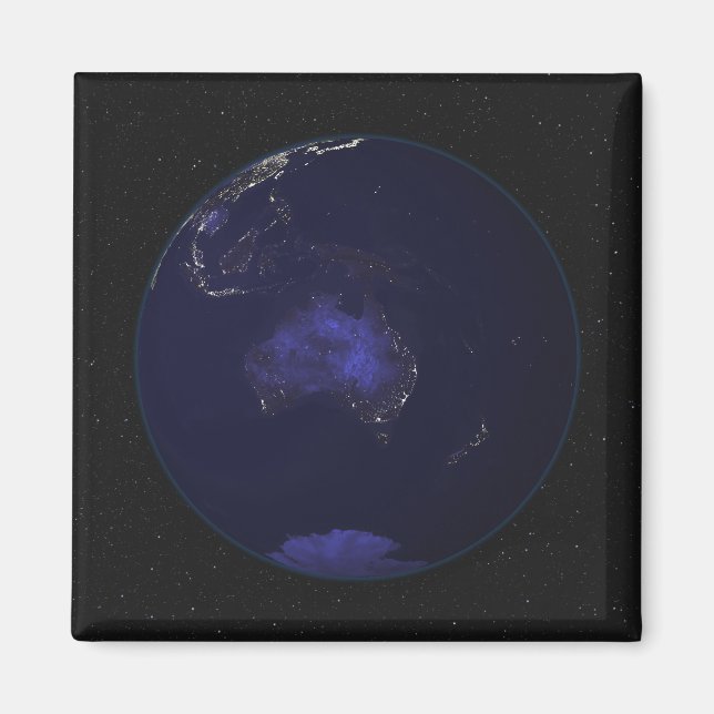 Imán Tierra completa en la noche mostrando luces de la  (Frente)