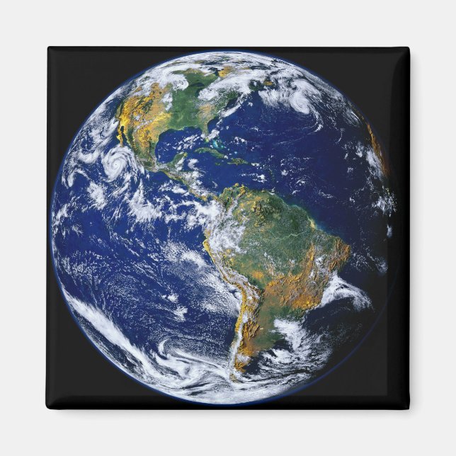 Imán Tierra Completa Mostrando Las Américas (Frente)