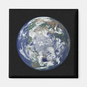 Imán Tierra completamente iluminada centrada en el Polo