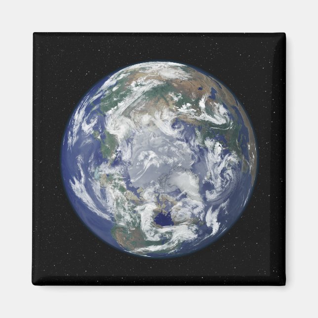 Imán Tierra completamente iluminada centrada en el Polo (Frente)