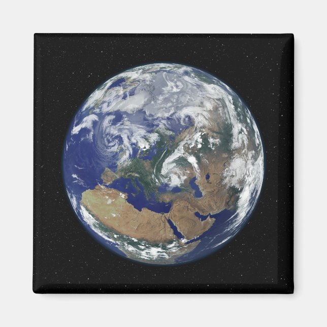 Imán Tierra completamente iluminada centrada en Europa (Frente)