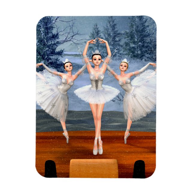 Imán Tierra de Ballerinas de Baile de Nieve (Vertical)