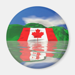 Imán Tierra de la Bandera Canadiense