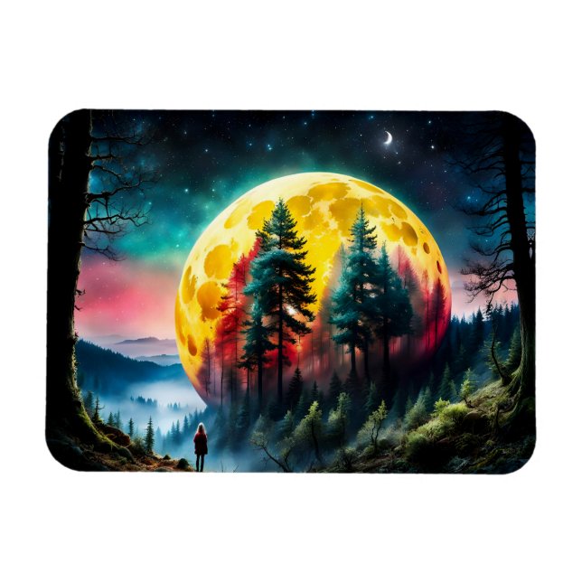 Imán Tierra de la luna de los alrededores (Horizontal)